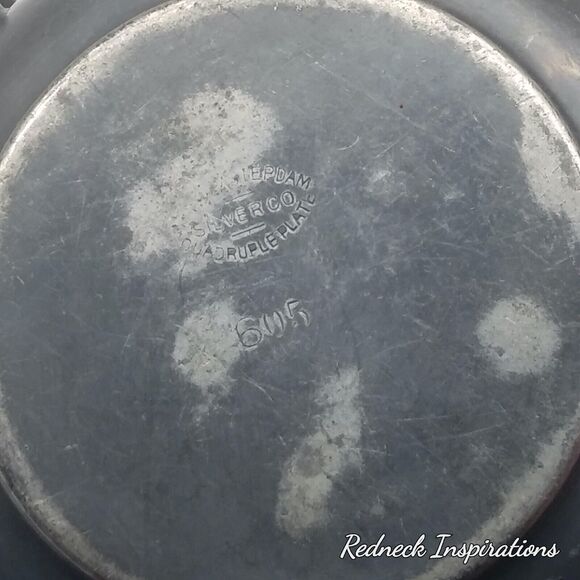 SILVER CO. CREAMER & SUGAR CUP PATTERN #605 - 3 PIECE VINTAGE NEW AMSTERDAM - Picture 4 of 12